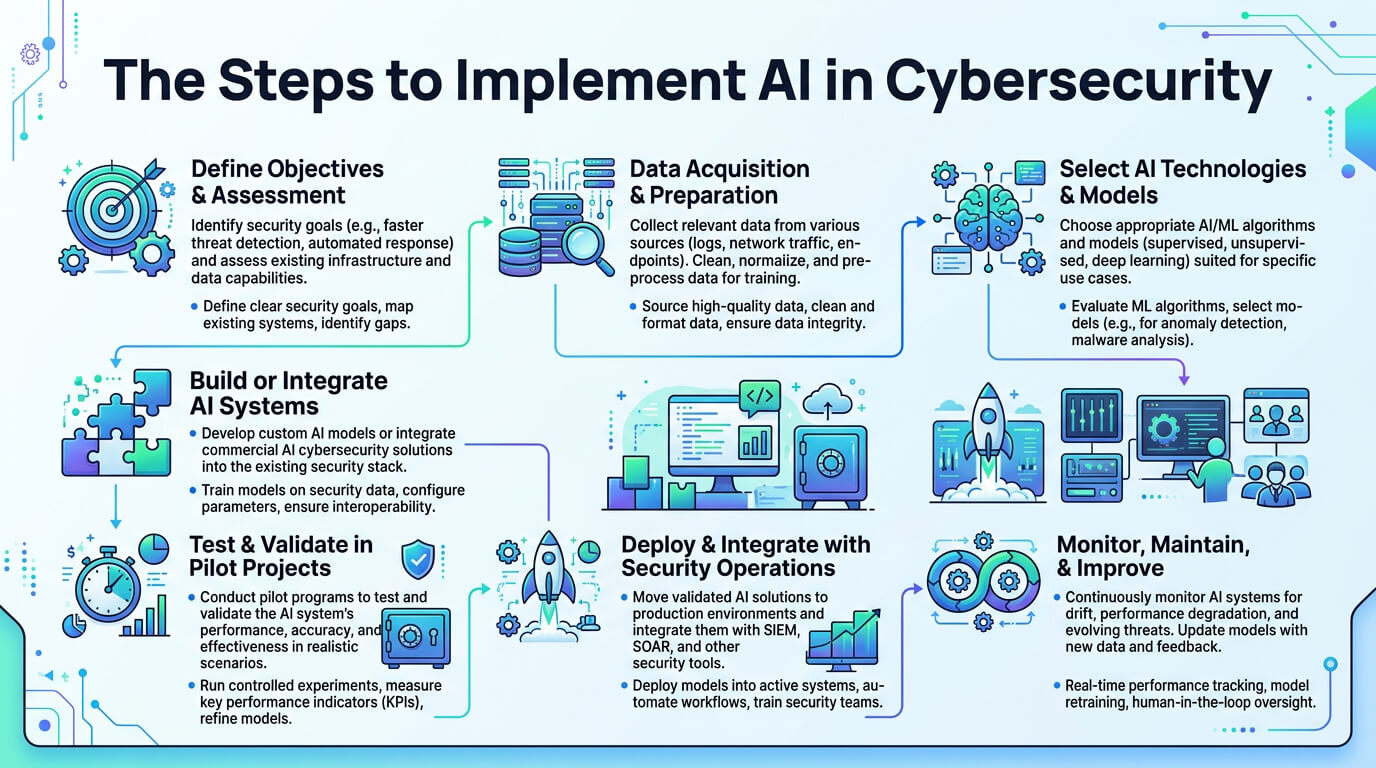 Step-by-Step Process to Implement AI in Cybersecurity
