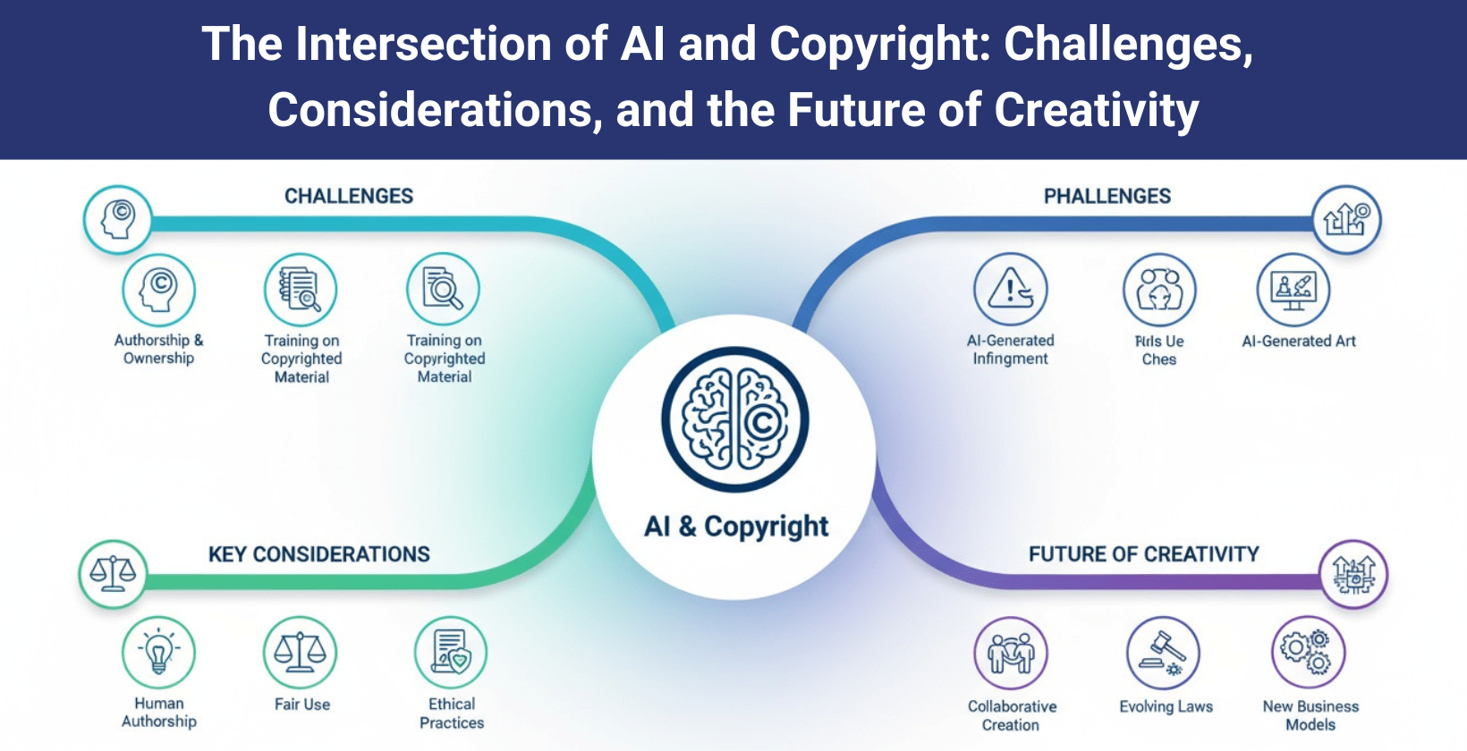 AI copyright challenges mind-map