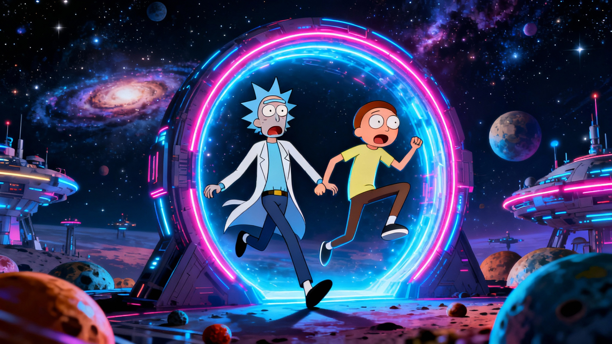 Rick and Morty Anime Style AI Image