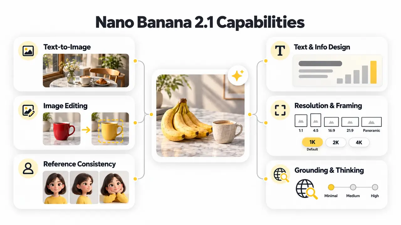Nano Banana 2.1 image generation and editing features
